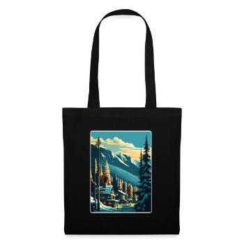 Whistler ski ski vintage voyage affiche souvenir - Sac en tissu - noir - Devant