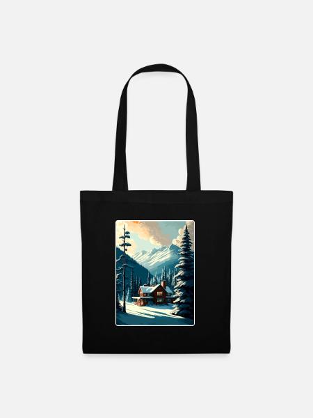 Whistler Ski Skifahren Vintage Reise Poster Souvenir - Stoffbeutel - Schwarz