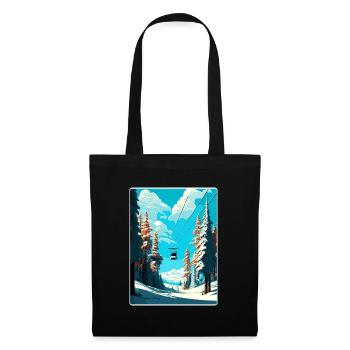 Méribel Ski Ski Voyage Affiche Peinture Souvenir WP - Sac en tissu - noir - Devant