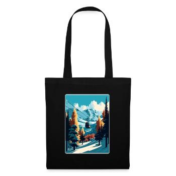 Les Arcs Ski Ski Vintage Voyage Poster Souvenir - Sac en tissu - noir - Devant