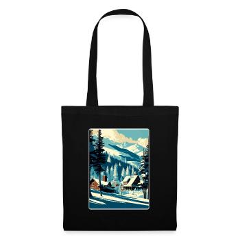 Les Arcs Ski Ski Vintage Voyage Poster Souvenir - Sac en tissu - noir - Devant