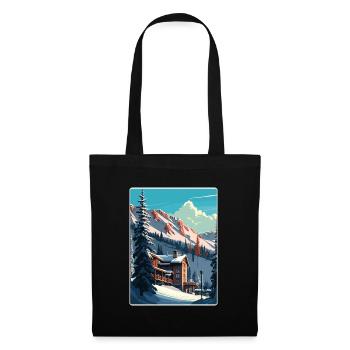 snowbird ski ski vintage voyage affiche souvenir - Sac en tissu - noir - Devant