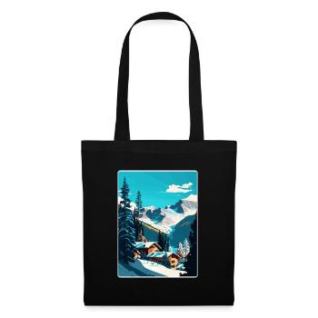 Les Arcs Ski Ski Vintage Voyage Poster Souvenir - Sac en tissu - noir - Devant