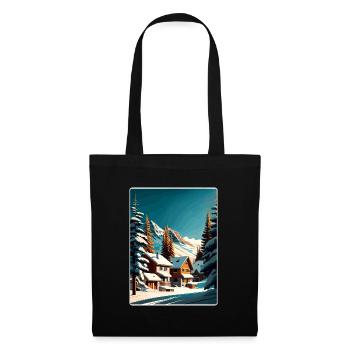 Val Thorens Ski Travel Poster Souvenir Paint WPA - Tote Bag - black - Front