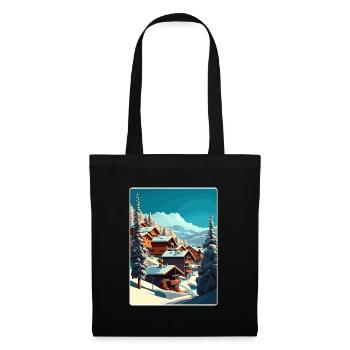 Val Thorens Ski Travel Poster Souvenir Paint WPA - Tote Bag - black - Front
