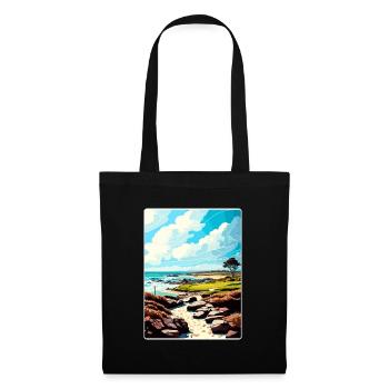 Le lien à Spanish Bay Golf Carte d’affiche de voyage - Sac en tissu - noir - Devant