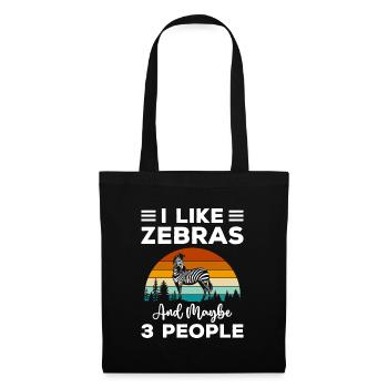 Zèbre Zèbres Chevaux Militants des droits des animaux - Sac en tissu - noir - Devant
