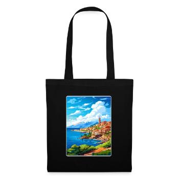 Chania Griechenland Reise Poster Souvenir Malerei WPA - Stoffbeutel - Schwarz - Vorne
