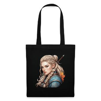 Femme guerrière barbare viking - Sac en tissu - noir - Devant