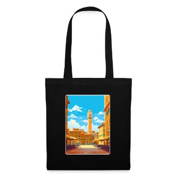 Siena Italien Reise Poster Souvenir Postkarte Farbe - Stoffbeutel - Schwarz - Vorne