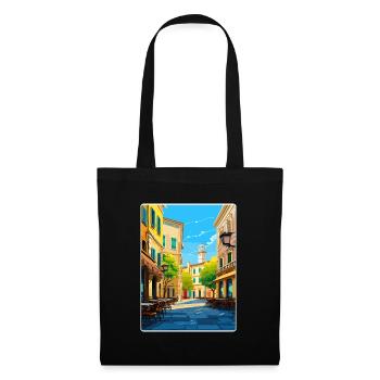 Parma Italien Reise Poster Souvenir Postkarte Farbe - Stoffbeutel - Schwarz - Vorne