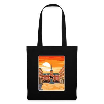 Madrid Espagne Affiche de voyage Souvenir Carte Postale Peinture - Sac en tissu - noir - Devant