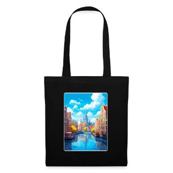 Amsterdam Netherlands Travel Poster Souvenir WPA - Tote Bag - black - Front