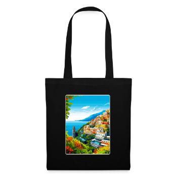 Positano Italy Travel Poster Souvenir Painting WPA - Tote Bag - black - Front