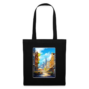 Amsterdam Niederlande Reiseposter Souvenir WPA - Stoffbeutel - Schwarz - Vorne