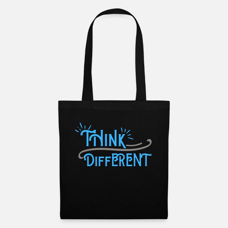 Think Differnet Blue Grey Design - Tote Bag - black
