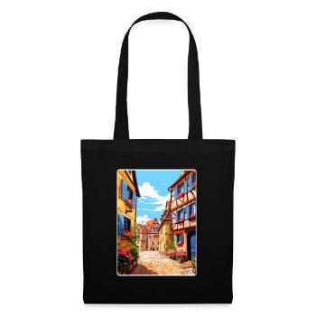 Alsace France Travel Poster Souvenir Painting WPA - Tote Bag - black - Front