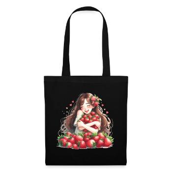Strawberry Girl Strawberry Gift - Sac en tissu - noir - Devant
