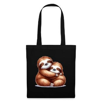 paresseux paresseux câlins cadeau - Sac en tissu - noir - Devant