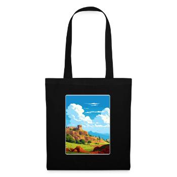 Némée Grèce Affiche de voyage Peinture de carte postale souvenir - Sac en tissu - noir - Devant