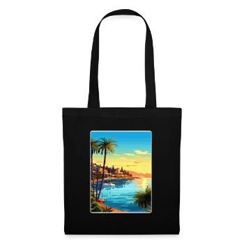 French Riviera France Travel Poster Souvenir WPA - Tote Bag - black - Front