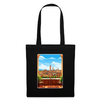Siena Italien Reise Poster Souvenir Postkarte Farbe - Stoffbeutel - Schwarz - Vorne