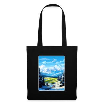Alpes françaises France Affiche de voyage Souvenir Paint WP - Sac en tissu - noir - Devant