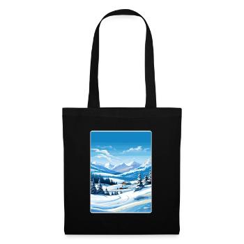 Alpes françaises France Affiche de voyage Souvenir Paint WP - Sac en tissu - noir - Devant
