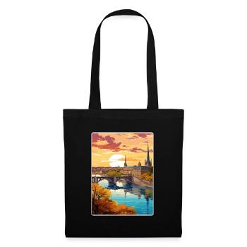 Bordeaux France Affiche de voyage Peinture Souvenir WPA - Sac en tissu - noir - Devant