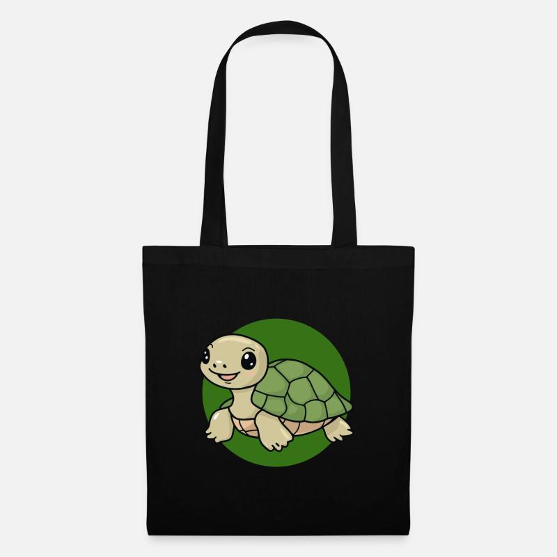 Turtle Schildkröten Reptil - Stoffbeutel - Schwarz
