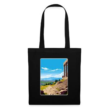 Pergame Turquie Ville Voyage Poster Souvenir WPA - Sac en tissu - noir - Devant