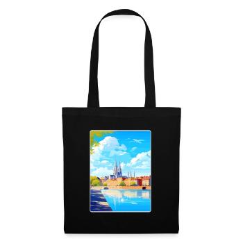 Nantes France Travel Poster Souvenir Painting WPA - Tote Bag - black - Front
