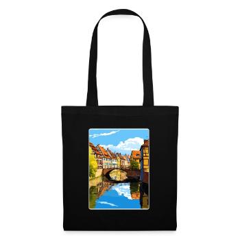 Colmar France Travel Poster Souvenir Painting WPA - Tote Bag - black - Front