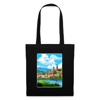 Heidelberg Allemagne Affiche de voyage Peinture Souvenir WP - Sac en tissu - noir - Devant