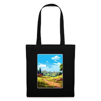 Troie Turquie Voyage Affiche Souvenir Carte Postale Peinture - Sac en tissu - noir - Devant