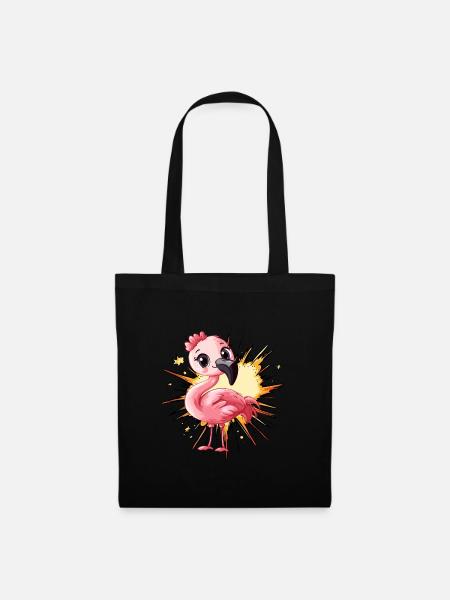 Flamingo Flamenco - Stoffbeutel - Schwarz