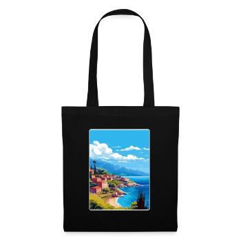 Kefalonia Griechenland Reise Poster Souvenir Farbe WPA - Stoffbeutel - Schwarz - Vorne