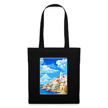 Astypalaia Griechenland Reise Poster Souvenir Farbe WPA - Stoffbeutel - Schwarz - Vorne