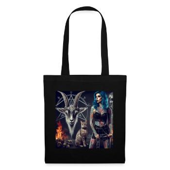 Metal Hell Male Goat and Cat - Tote Bag - black - Front