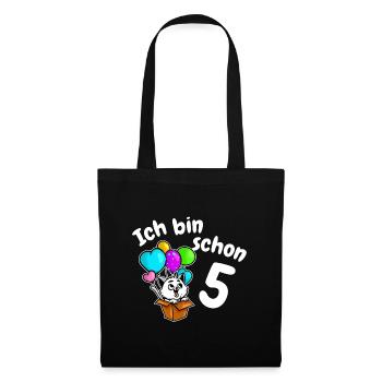 5th Birthday Cute Kitten Cat Five 5 Years - Tote Bag - black - Front