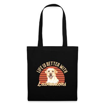 Labrador Vintage - Stoffbeutel - Schwarz - Vorne