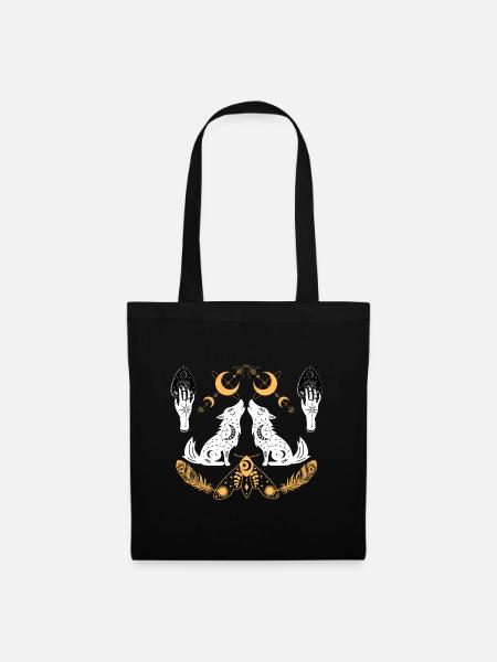 Lunar Wolves Emblem - Tote Bag - black
