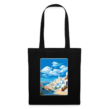 Astypalaia Griechenland Reise Poster Souvenir Farbe WPA - Stoffbeutel - Schwarz - Vorne
