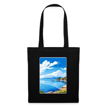 Île de Meganisi Grèce Affiche de voyage Souvenir WPA - Sac en tissu - noir - Devant