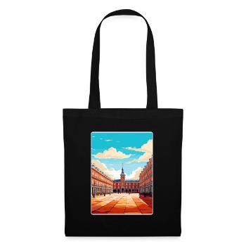 Madrid Espagne Affiche de voyage Souvenir Carte Postale Peinture - Sac en tissu - noir - Devant