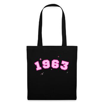 1963 rose étoile - Sac en tissu - noir - Devant