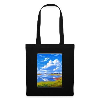 Niedersachsen Wattenmeer Deutschland Reiseplakat Souvenir - Stoffbeutel - Schwarz - Vorne