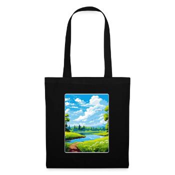 Donau Auen Allemagne Affiche de voyage Peinture Souvenir WP - Sac en tissu - noir - Devant
