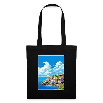 Insel Alonissos Griechenland Reiseposter Souvenir WPA - Stoffbeutel - Schwarz - Vorne