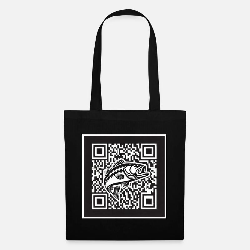 Barsch QR Code Design - Stoffbeutel - Schwarz